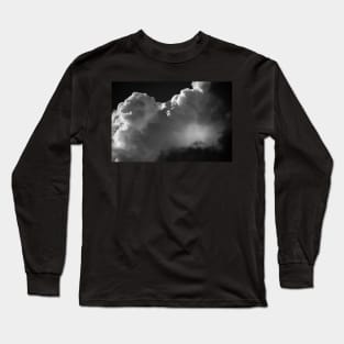 Clouds 3 In Black and White Long Sleeve T-Shirt